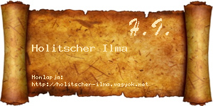 Holitscher Ilma névjegykártya